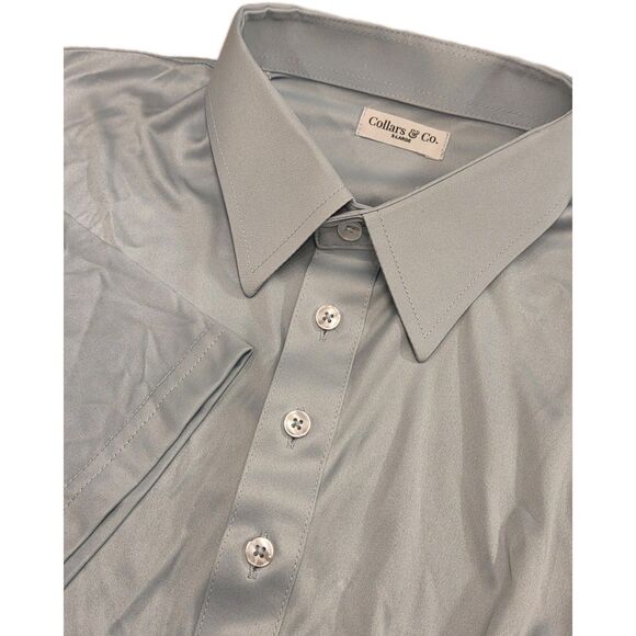 NWOT Collars & Co Men’s XL English Spread Collar Polo Shirt – Light Blue Solid - Picture 1 of 7